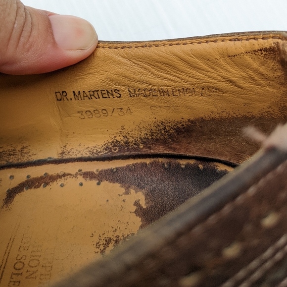 DOC MARTENS 3989 Vintage MIE brown wingtip brogue chunky loafers - Picture 7 of 15